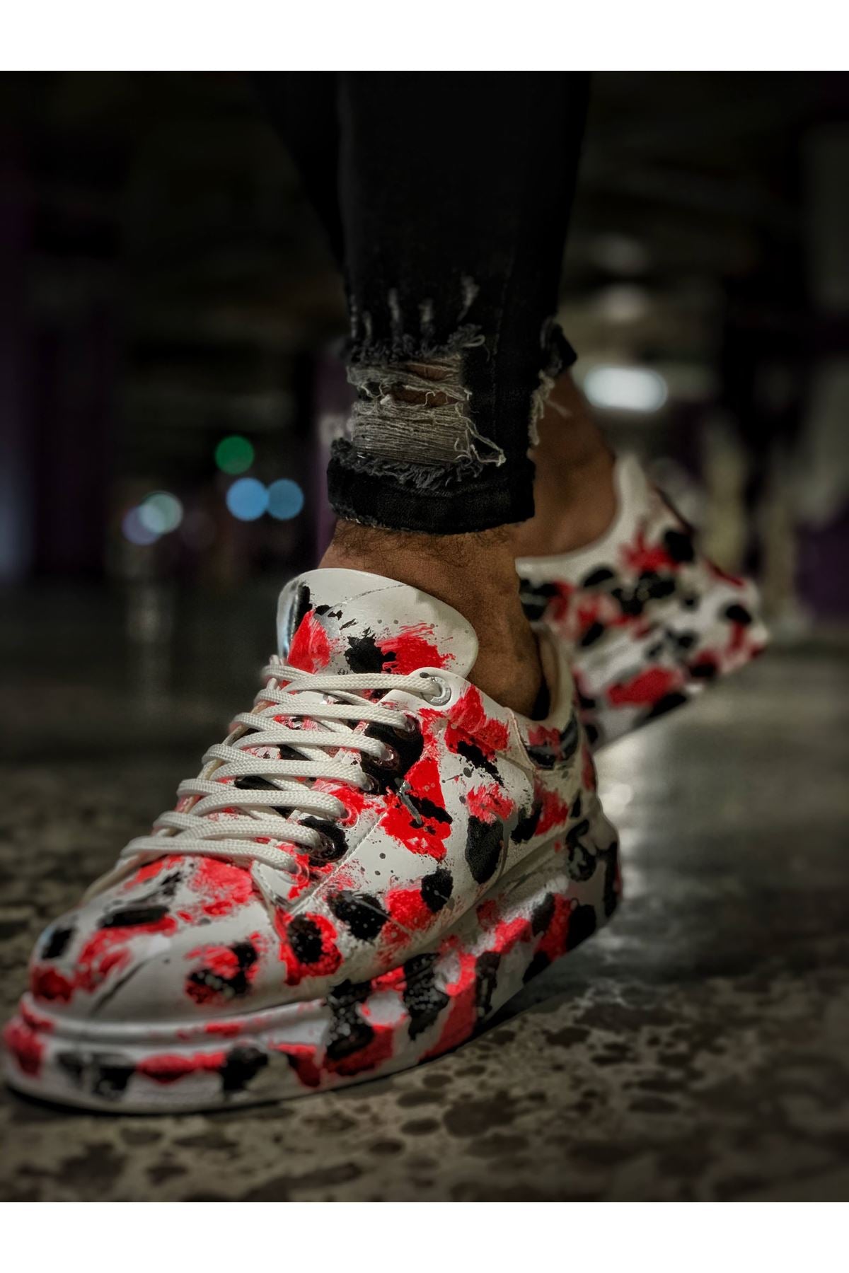 CH254 - CBT Pittura Erkek Ayakkabı 409 KIRMIZI / SIYAH