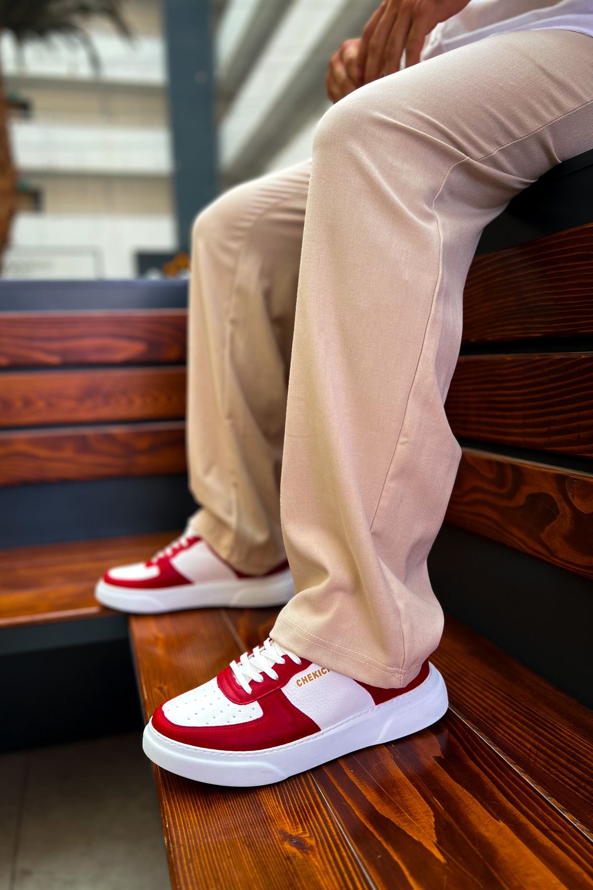 CH087 - CBT Kenton Erkek Ayakkabı KIRMIZI / BEYAZ