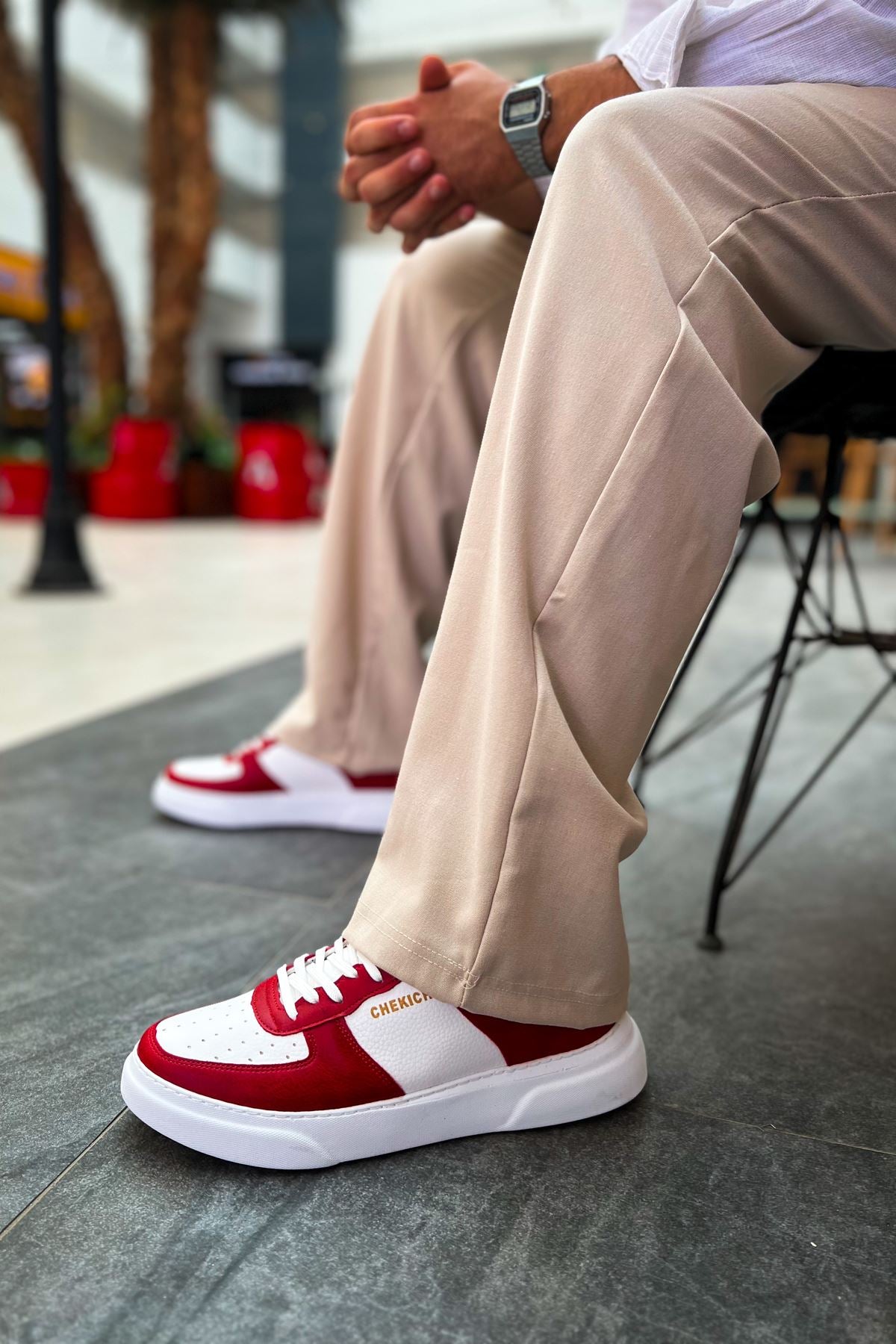 CH087 - CBT Kenton Erkek Ayakkabı KIRMIZI / BEYAZ