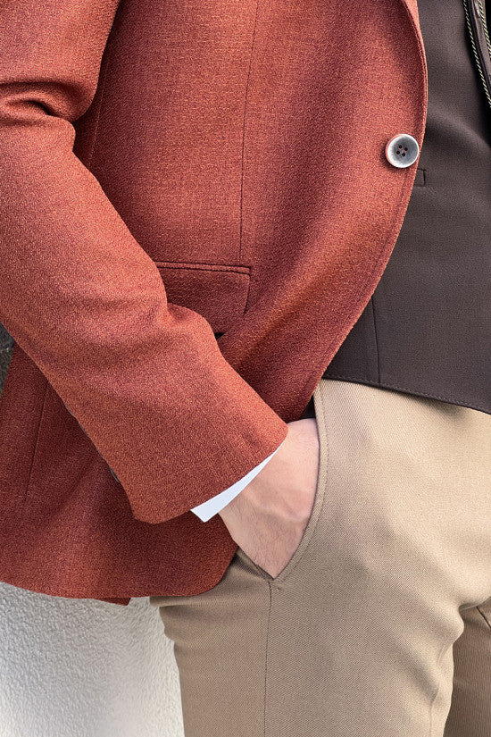 Slim Fit High Quality Wool Tile Jacket