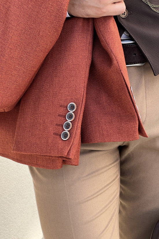 Slim Fit High Quality Wool Tile Jacket