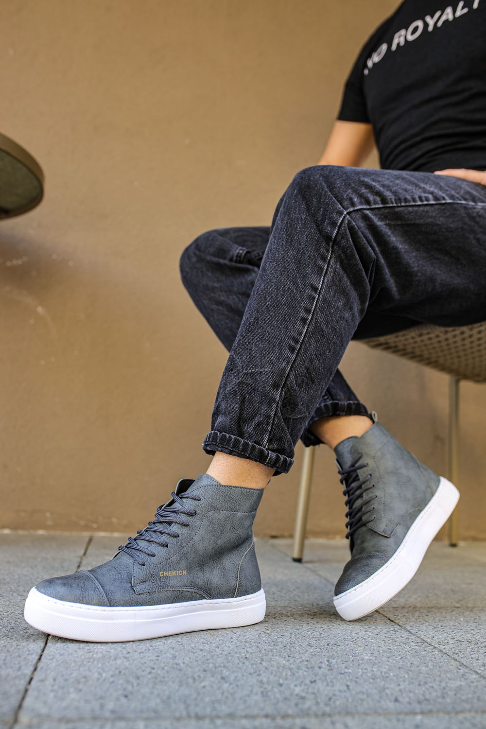 CH029 CBT Vulcanized Lace Up Erkek Bot ANTRASIT