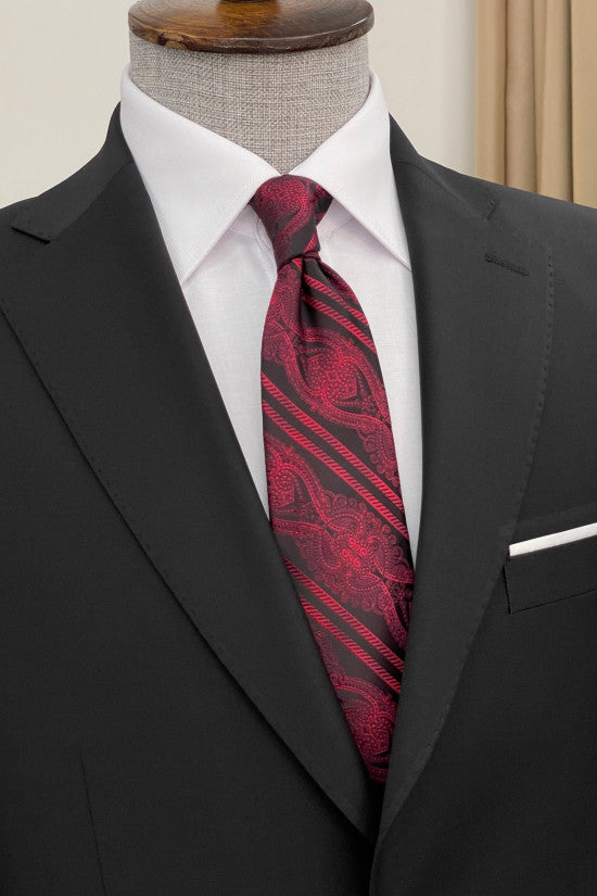 
                  
                    Slim Fit Mono Collar %44 Superior Silk Wool Black Suit
                  
                