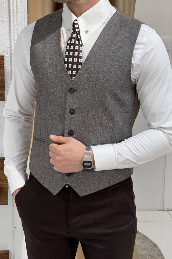 
                  
                    Slim Fit Beige Wool Waistcoat
                  
                