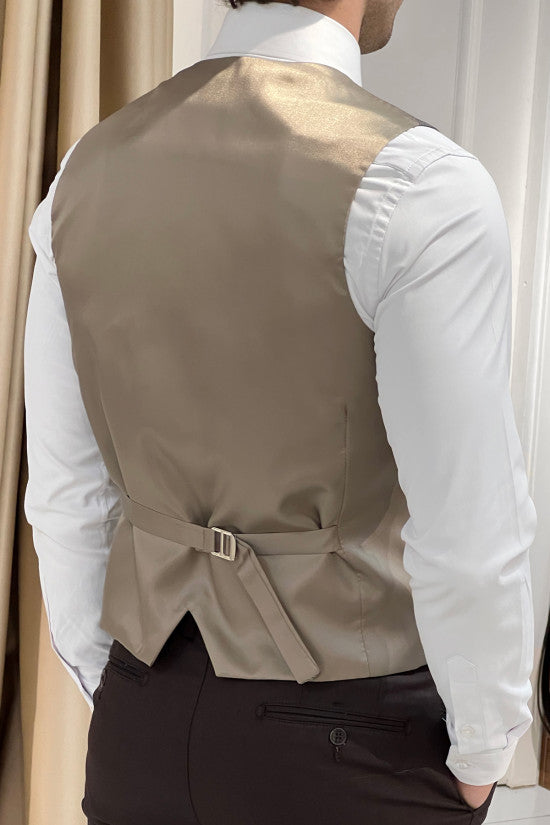 
                  
                    Slim Fit Beige Wool Waistcoat
                  
                