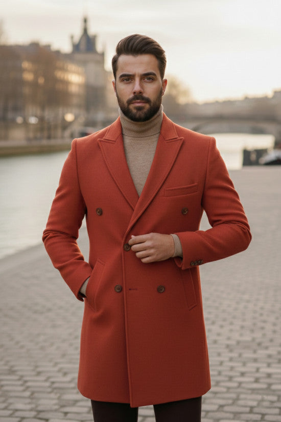 
                  
                    Slim Fit Tile Double Breasted Wool Coat
                  
                