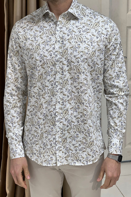 
                  
                    High Quality Digital Printing Regular Fit Beige Cotton Shirt
                  
                