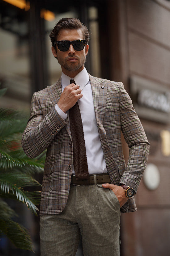 
                  
                    Slim Fit Special Production Plaid Beige Jacket
                  
                