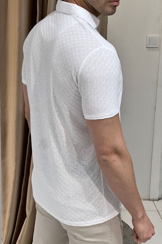 
                  
                    Slim Fit Italian Polo Neck Patterned White Short Sleeve T-Shirt
                  
                