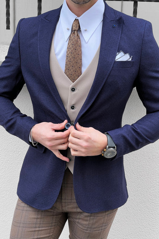 
                  
                    Slim Fit High Quality Wool Navy Blue Jacket
                  
                