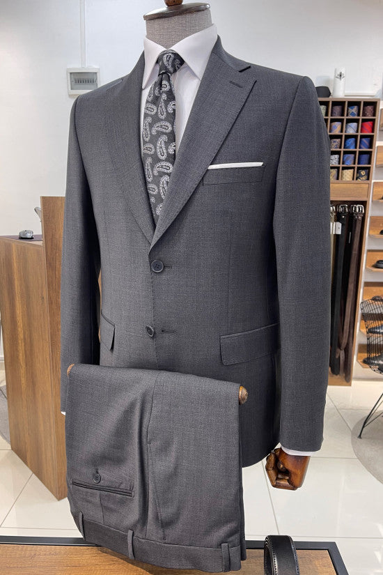 
                  
                    Slim Fit Mono Collar %44 Superior Silk Wool Anthracite Suit
                  
                