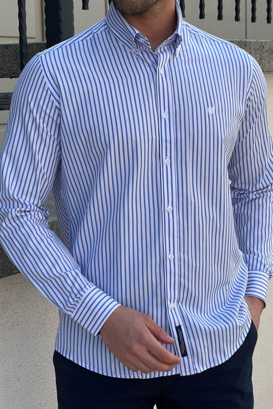 
                  
                    Comfort Fit High Quality Striped Cotton White&Blue Shirt ( Regular Fit )
                  
                