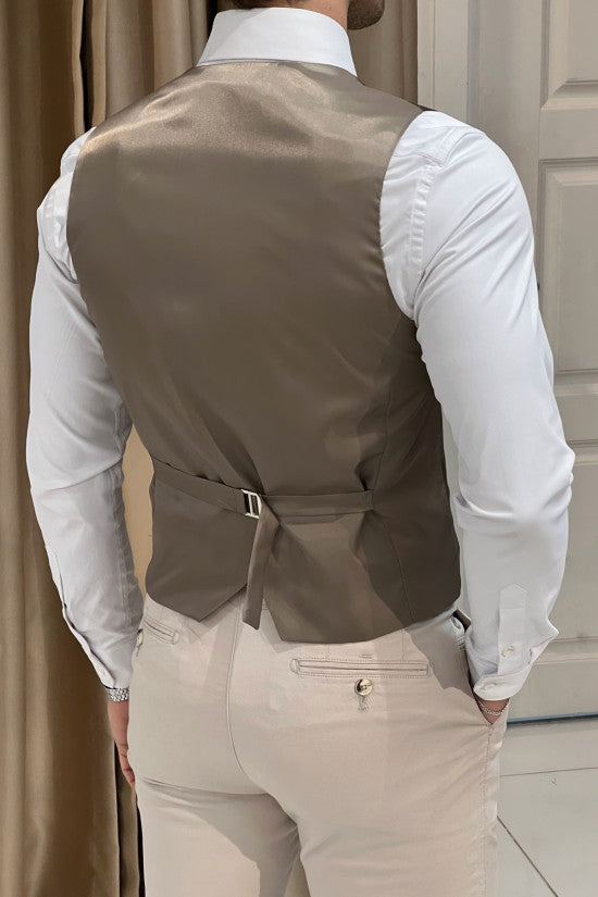 
                  
                    Slim Fit Light Brown Wool Waistcoat
                  
                