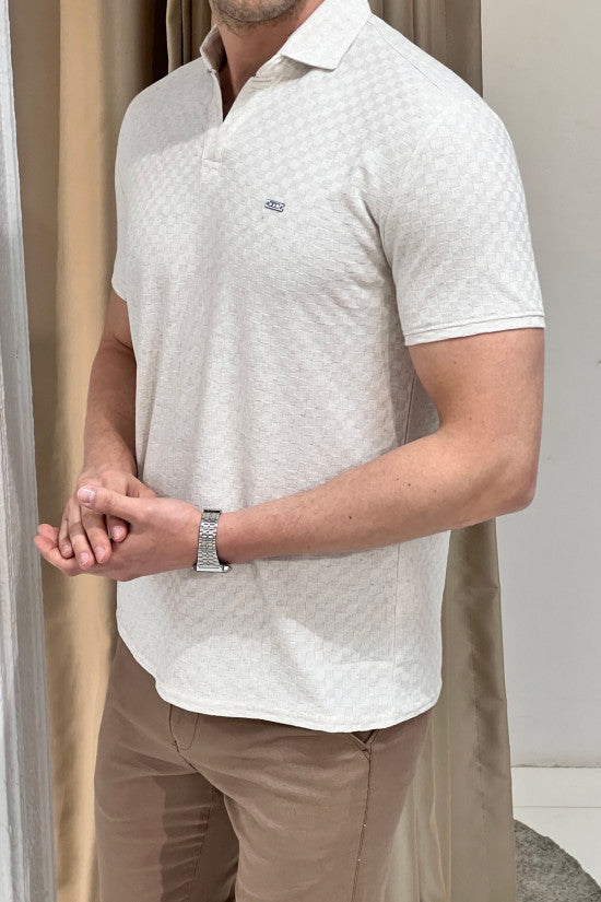 
                  
                    Slim Fit Italian Polo Neck Patterned Beige Short Sleeve T-Shirt
                  
                