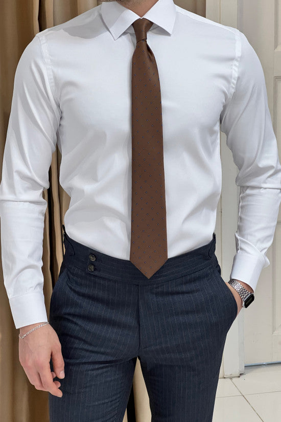 Slim Fit Special Production Water Repellent Stain Resistant Nano Care White Cotton Shirt (Premium)