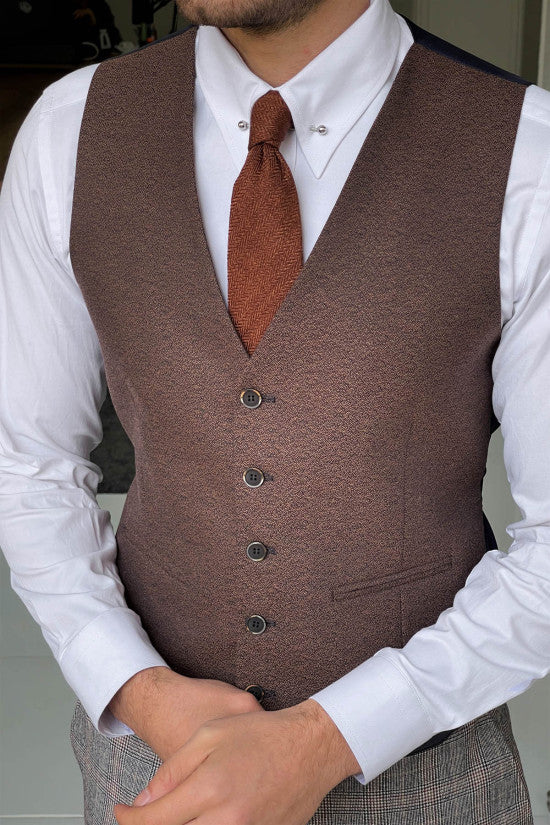 
                  
                    Slim Fit Brown Wool Vest
                  
                