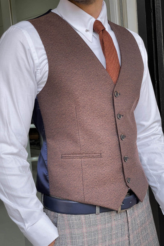 
                  
                    Slim Fit Brown Wool Vest
                  
                