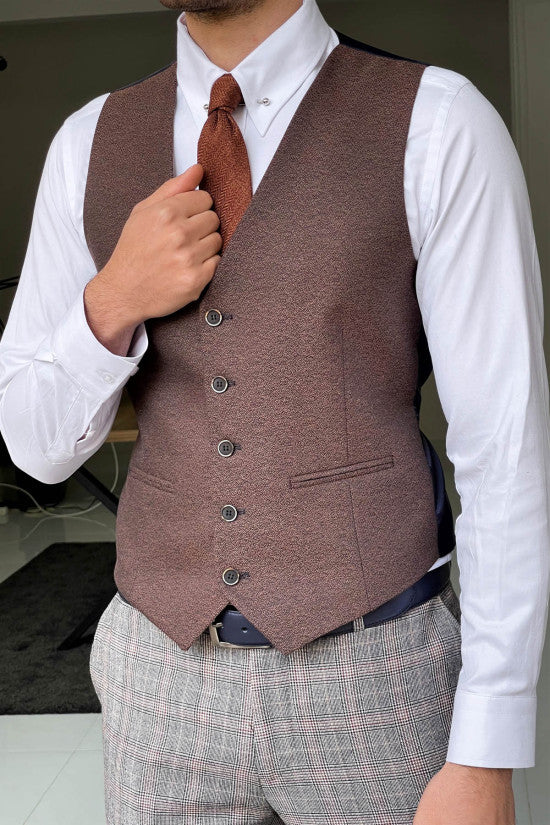 
                  
                    Slim Fit Brown Wool Vest
                  
                