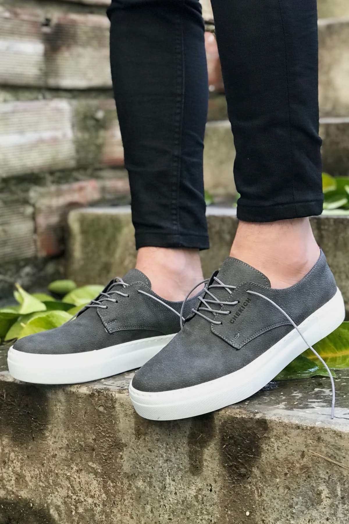 
                  
                    Men's Lace-up Anthracite Shoes ch005 - OUTFITLIFT
                  
                