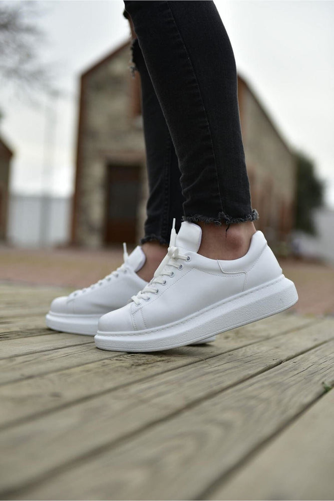 Men's Lace-up White Shoes ch257 - OUTFITLIFT