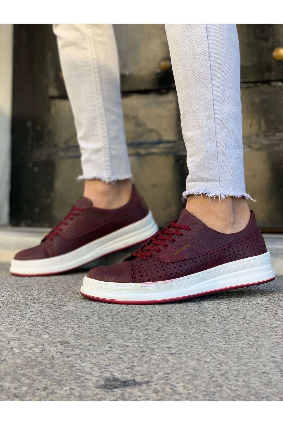
                  
                    Men's Lace-up Claret Red Shoes ch043 - OUTFITLIFT
                  
                