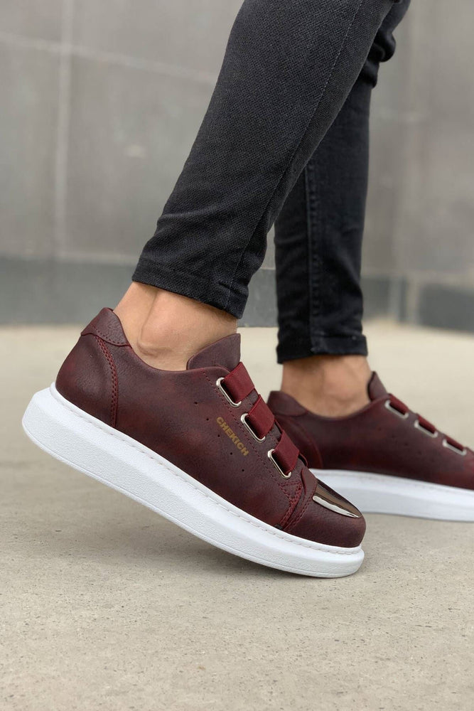 
                  
                    Men's Claret Red White Shoes ch251 - OUTFITLIFT
                  
                