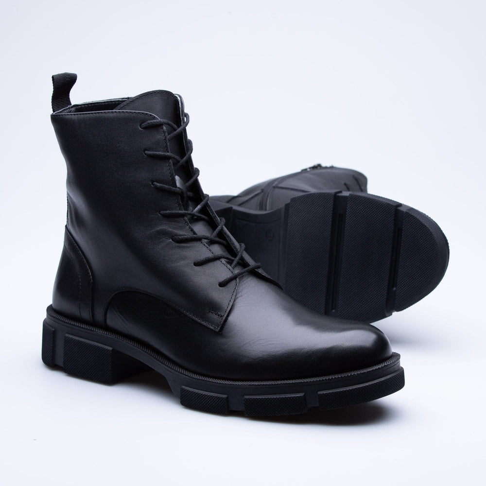 Black Dony Military Boots - OUTFITLIFT