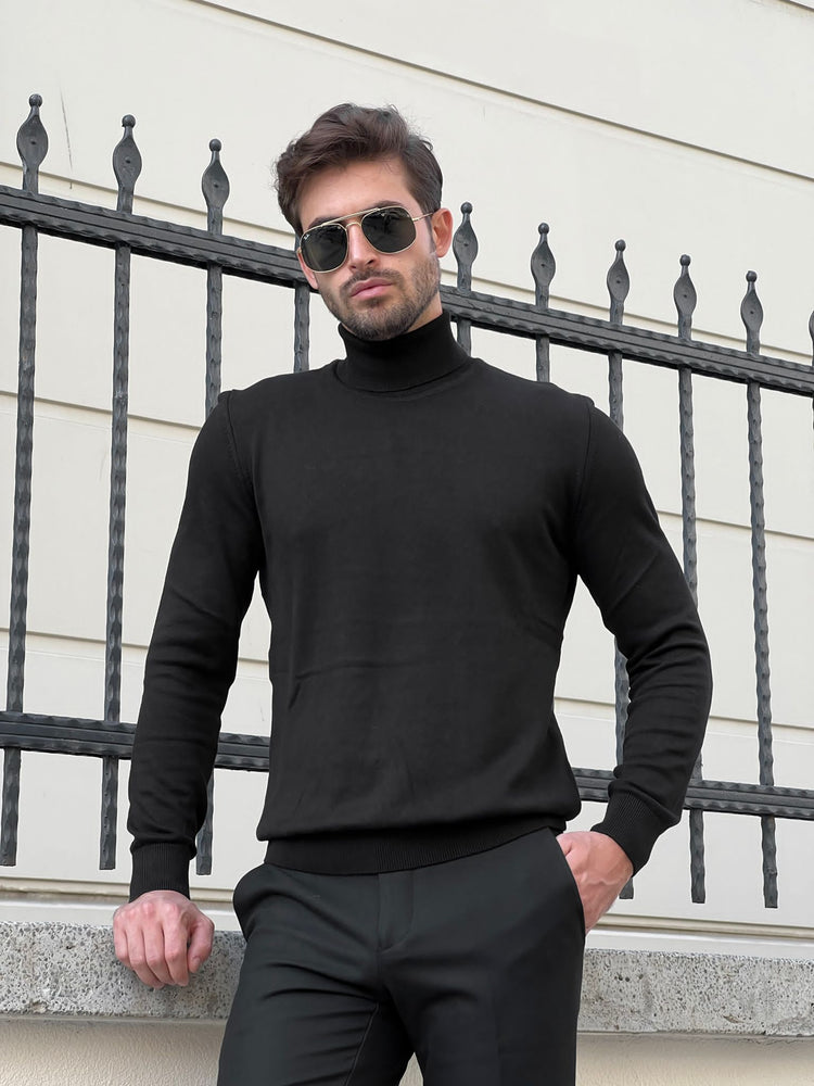 
                  
                    Slim Fit Black Turtleneck Sweater
                  
                