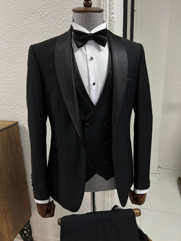 
                  
                    Slim Fit Shawl Collar Black Tuxedo Suit
                  
                