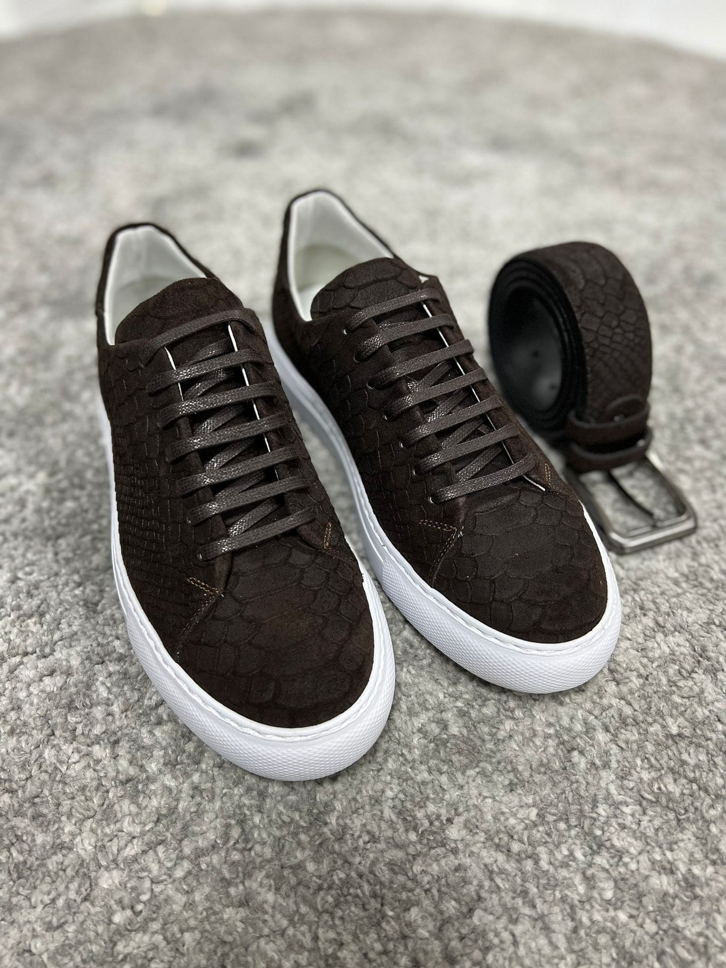 
                  
                    Rubner Lace-up Suede Print Leather Brown Casual Shoes
                  
                
