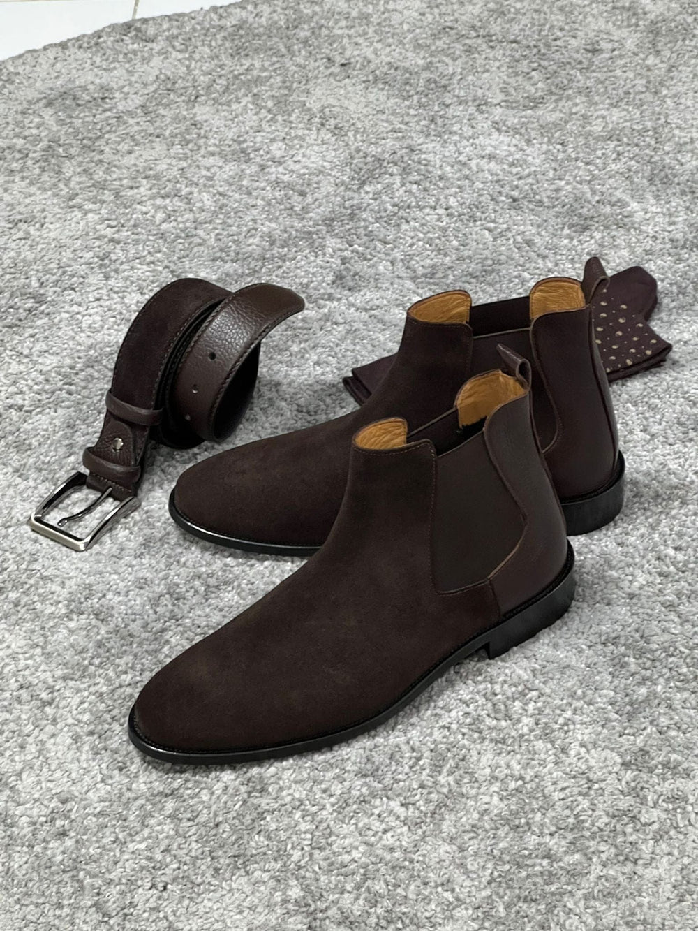 Leather Sole & Suede Brown Boots