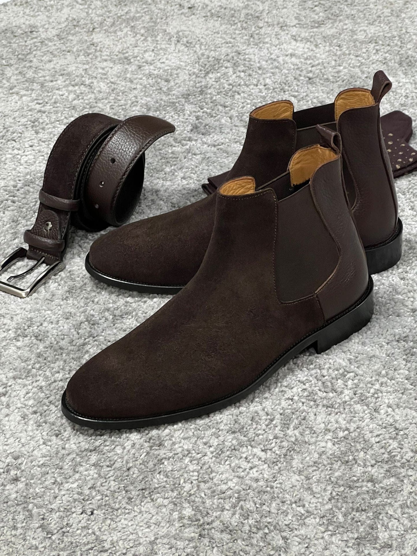 
                  
                    Leather Sole & Suede Brown Boots
                  
                