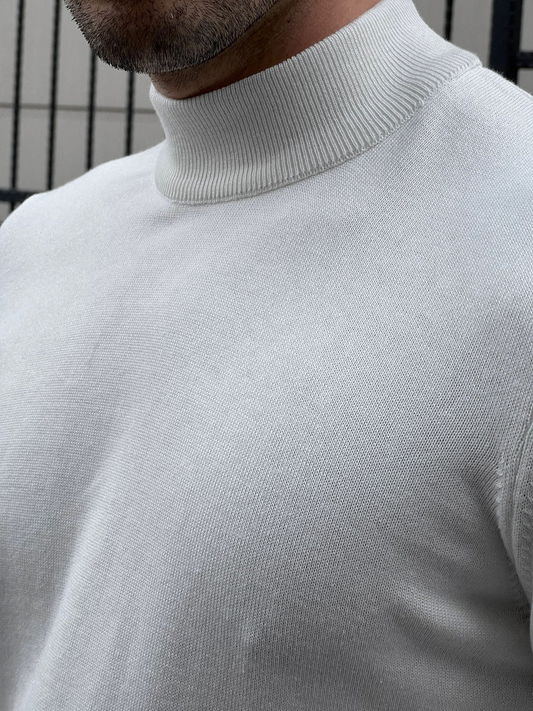 
                  
                    Slim fit White Half Turtleneck Sweater
                  
                