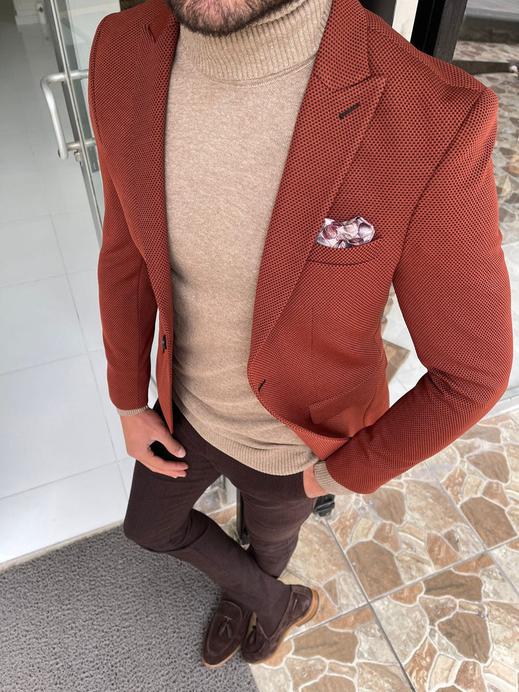 
                  
                    Slim Fit Self-patterned Tile wool Jacket - OUTFITLIFT
                  
                
