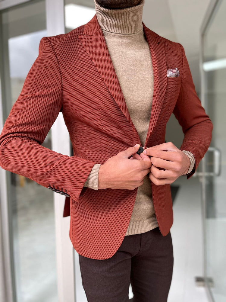 
                  
                    Slim Fit Self-patterned Tile wool Jacket - OUTFITLIFT
                  
                