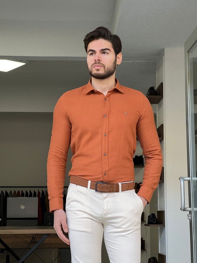 
                  
                    Slim Fit Foldable Sleeve Tile Shirt - OUTFITLIFT
                  
                