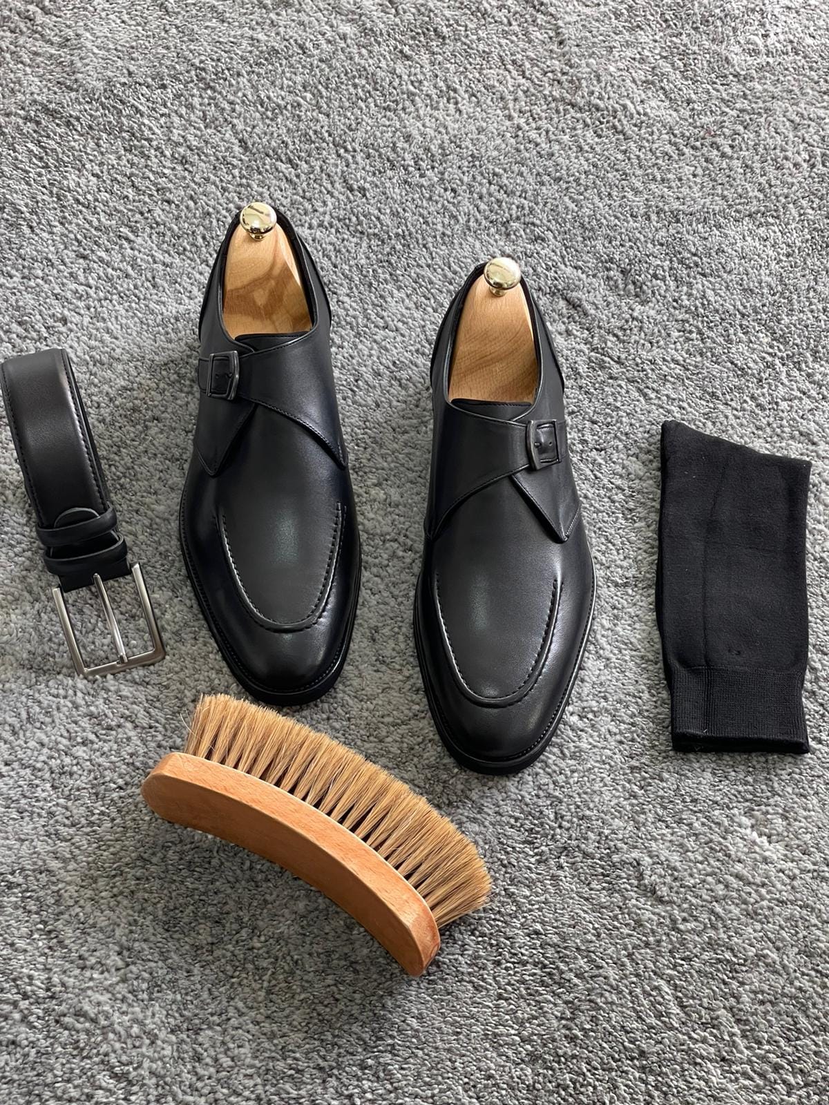 
                  
                    Buckle Leather Classic Black Shoes - OUTFITLIFT
                  
                