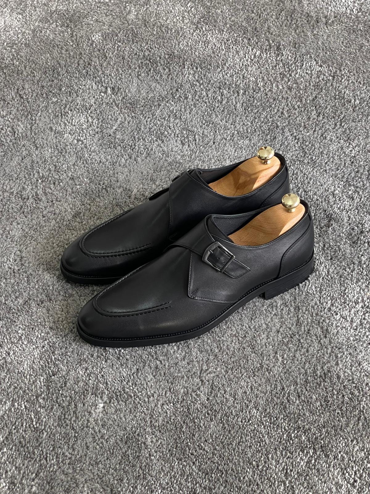 
                  
                    Buckle Leather Classic Black Shoes - OUTFITLIFT
                  
                