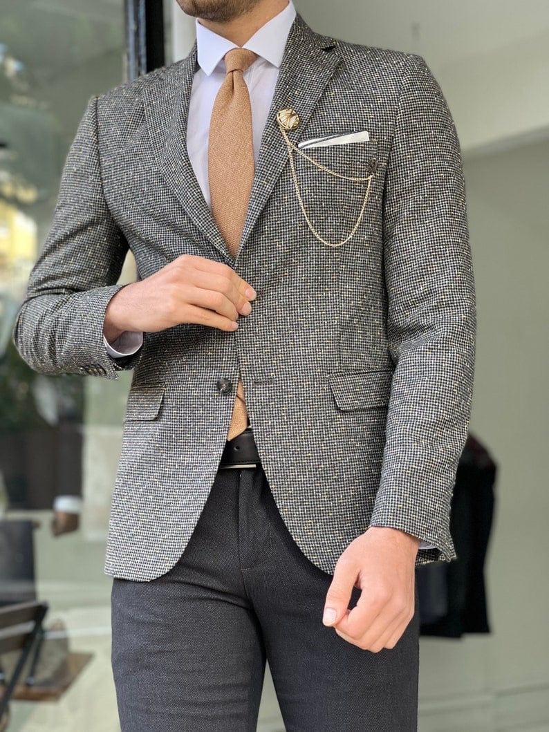 
                  
                    Men's Slim Fit Wool Patterned Blazer
                  
                